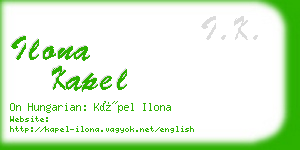 ilona kapel business card